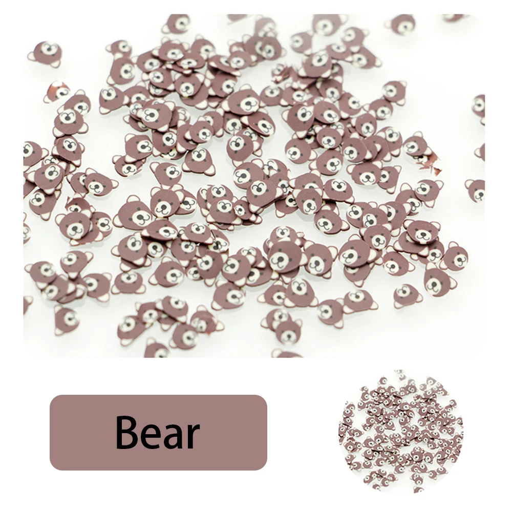 Brown bear Новые животные фимо гончарные фруктовые кусочки порошок в слизи поставки амулеты для слизи пушистый Лизун DIY Набор аксессуаров для телефона детские игрушки - Цвет: Brown bear