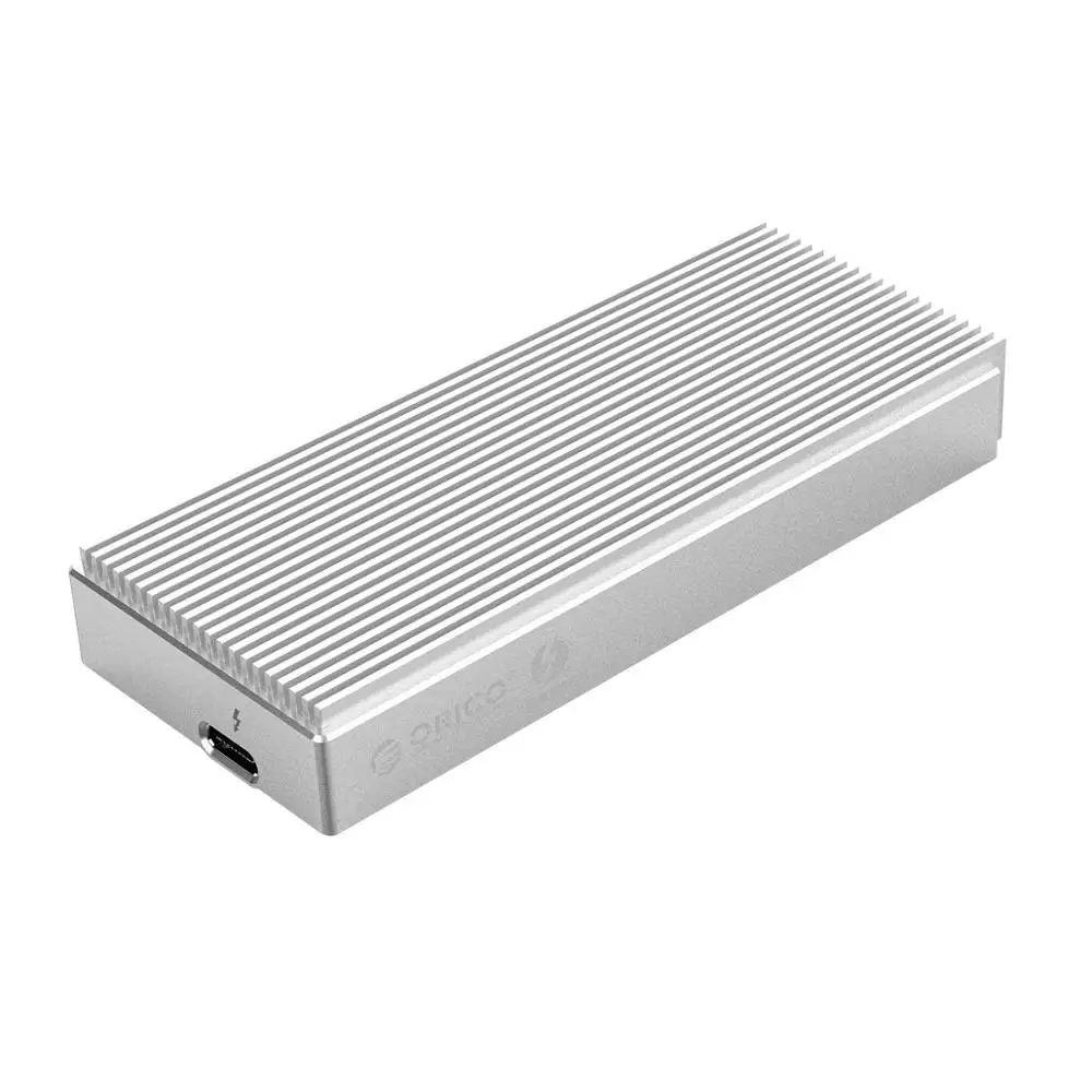 Silver ORICO Thunderbolt 3 SSD чехол NVME M.2 SSD корпус 2 ТБ Алюминиевый USB C с 40 Гбит/с Thunderbolt 3 C к C кабель для ноутбука Настольный - Цвет: Silver