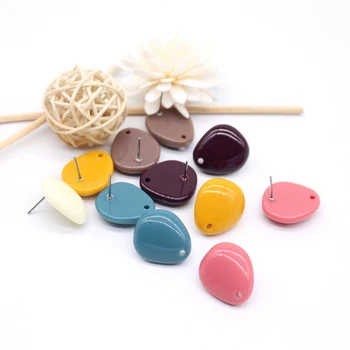 

6pcs Cute Candy Color Small Waterdrop Resin Earring Base Findings Fashion Dangle Earrings Making Accessory Diy Ear Jewelry Make