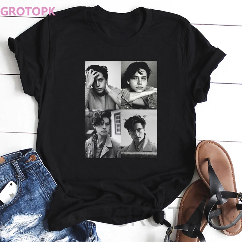 Zazahui Camiseta de Cole Sprouse para mujer, Harajuku de moda, Vintage camisetas blancas de calle|Camisetas| - AliExpress