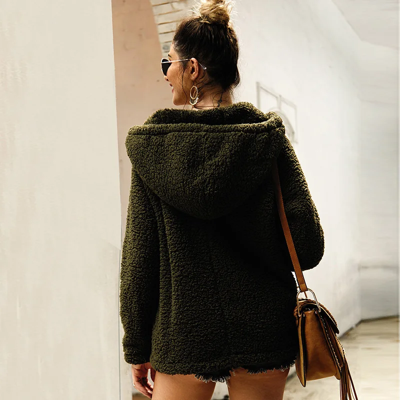 Женские толстовки с капюшоном осень-зима утепленные Повседневное Свободный пуловер, флисовая толстовка