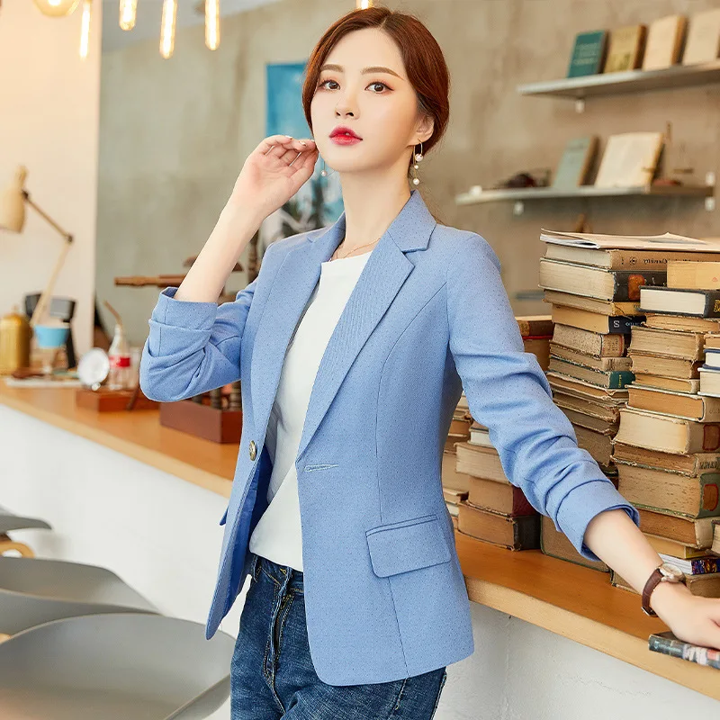 

2019 New Style Online Celebrity Short Small Suit Coat Female Autumn Short Long Sleeve Thin Korean-style Casual Retro Tops