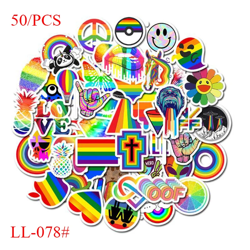 LL-078 #50/за штуку Бесплатная доставка семь цветов ПВХ в виде граффити Стикеры Декор