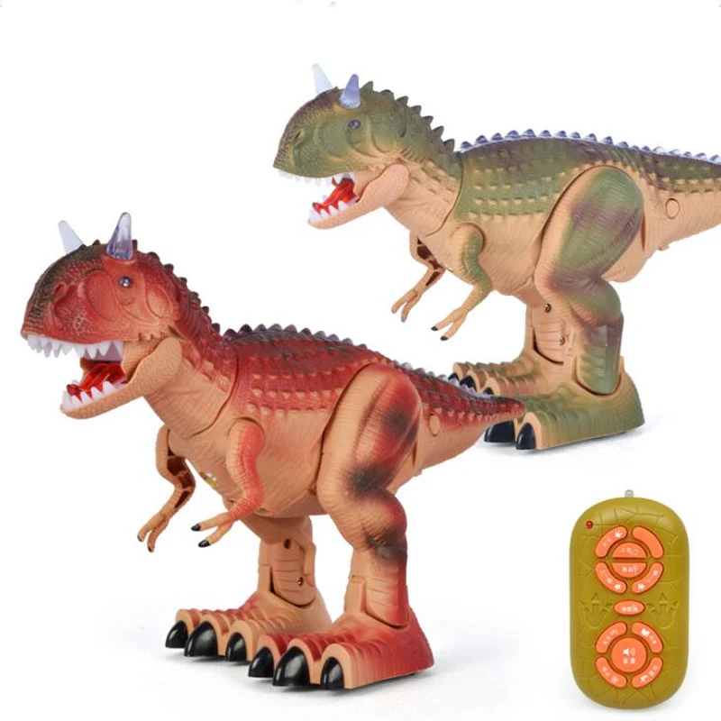 sent at random 1pcs Remote Control Dinosaur Model Toy Hornhorn Electric Intelligent Remote Control Will Walk Story Machine Simulation Animal Toy - Цвет: sent at random 1pcs