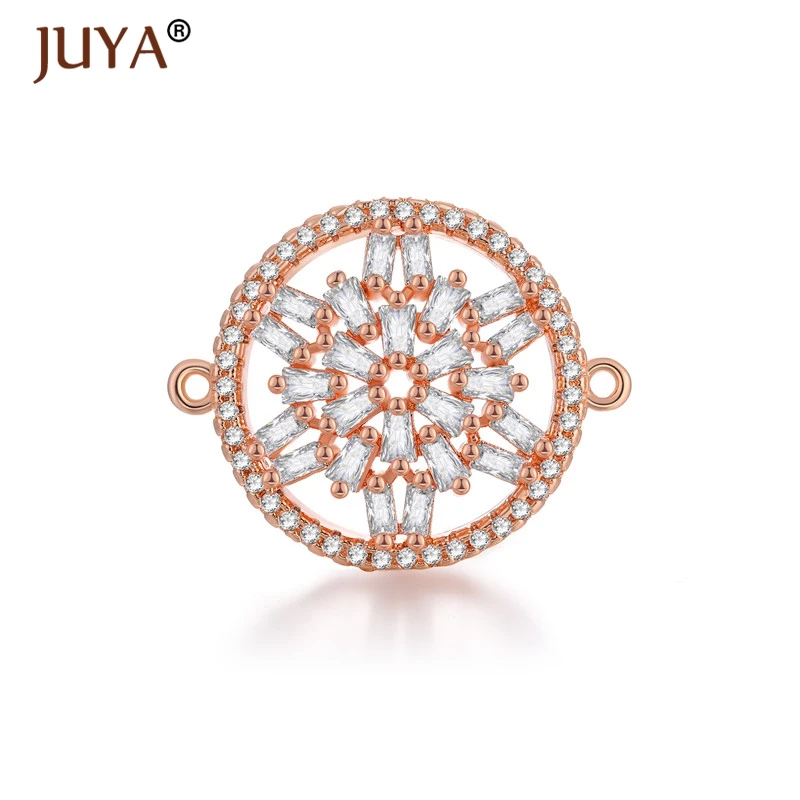 rose gold Блестящий Цирконий Кристалл ювелирные изделия открытия аксессуары трендовая серия 10 типов Разъем Подвески DIY Ювелирные изделия компоненты для браслетов - Цвет: rose gold