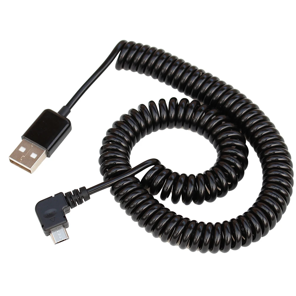 2 м локоть USB пружинный Спиральный Micro кабель 90 градусов прямоугольный 0 штекер к