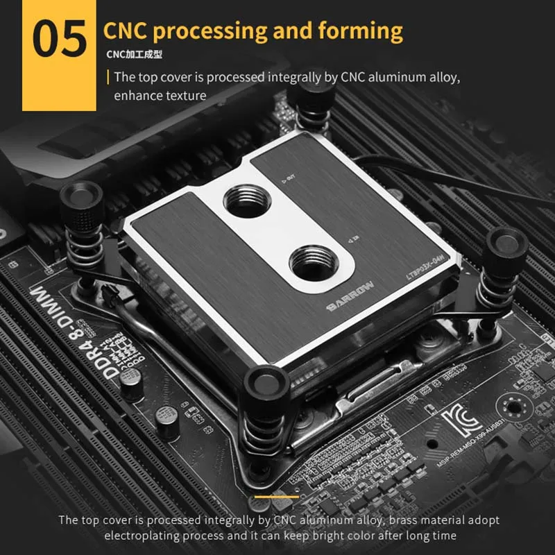 Курган cpu водоблок для INTEL X99/X299(короткая серия латунь/ПОМ) струйный тип микро водный