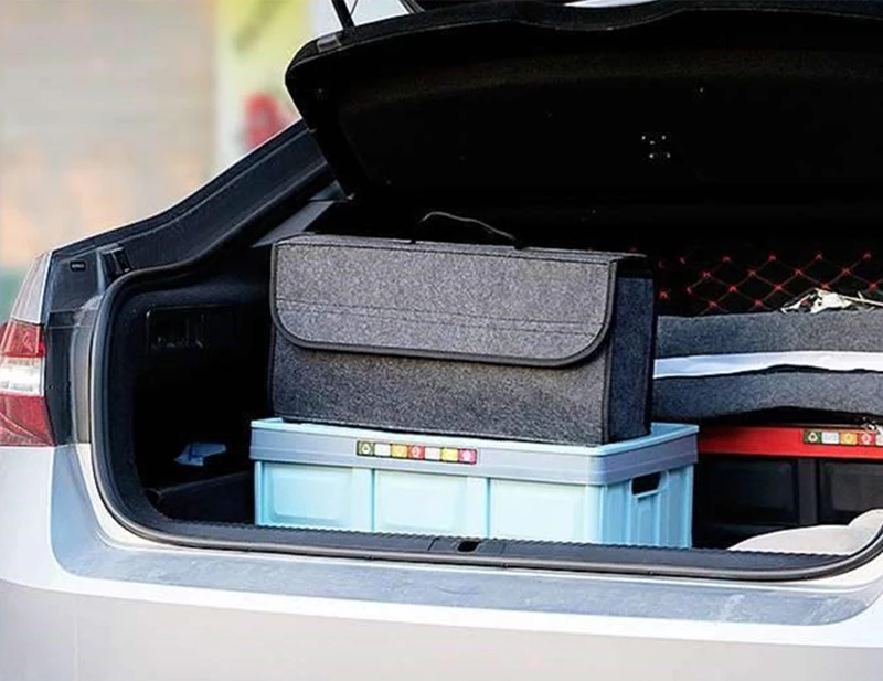 Car Portable Trunk Storage Organizer Foldable Felt Cloth Storage Box Case Auto Interior Stowing Tidying Container Bags