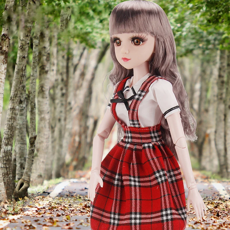 Одежда для кукол, кукла Барби, Студенческая одежда 1/3, BJD куклы, аксессуары, игрушка, формат, стиль, имитация ткани, подтяжки, юбка - Цвет: D18