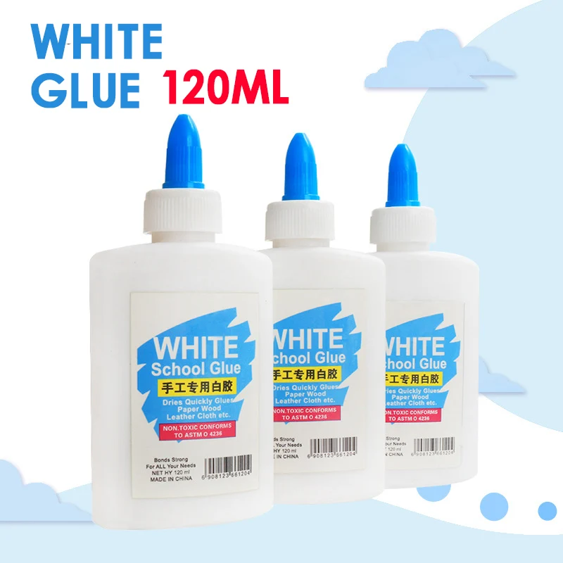 

White Glue 120ml Liquid Washable Sticker Super Strong Craft School Office