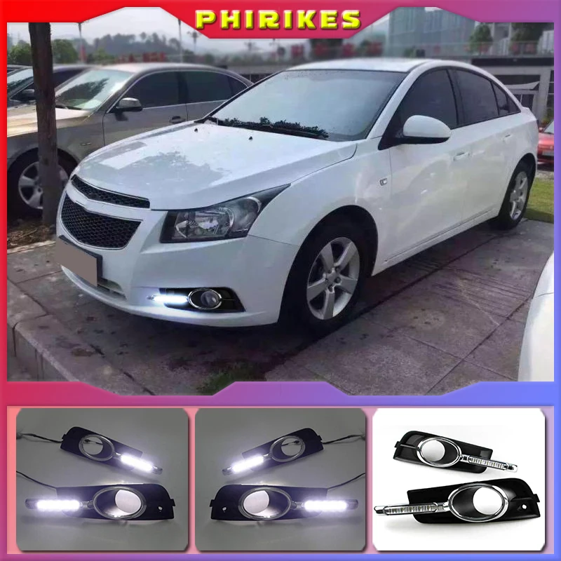 

Светодиодные дневные ходовые огни DRL для Chevrolet Cruze 2009-2014 DRL Противотуманные фары с указателем поворота затемненсветильник