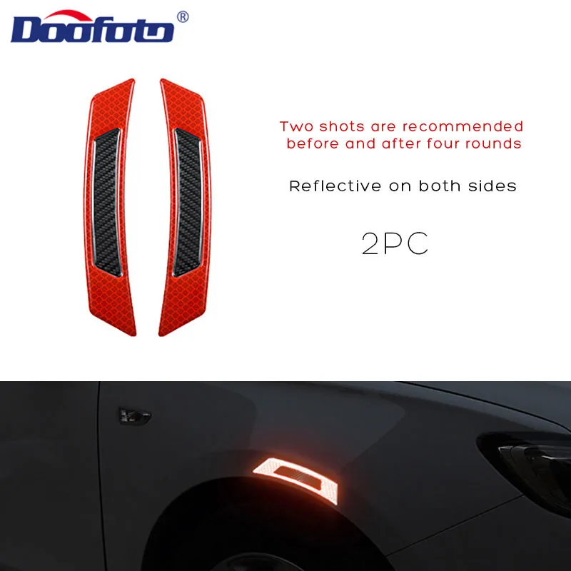 Red Wheel Eyebrow Doofoto 3D Светоотражающая Предупреждение ющая полоса бампера дверная ручка Чаша крышка наклейка отражатель автомобиля внешние аксессуары универсальные - Цвет: Red Wheel Eyebrow