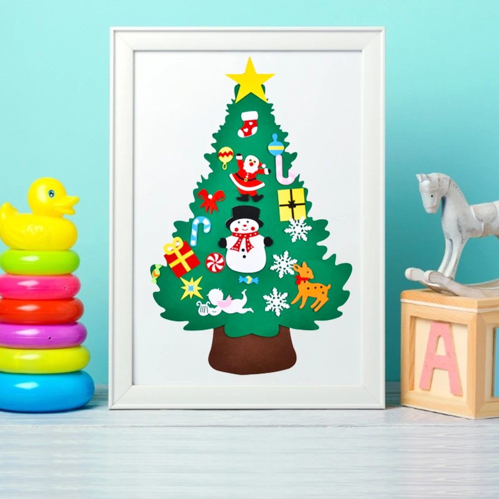 DIY войлочная Рождественская елка Новогоднее искусственное дерево Настенное подвесное украшение детские подарки игрушки Рождественское украшение для дома