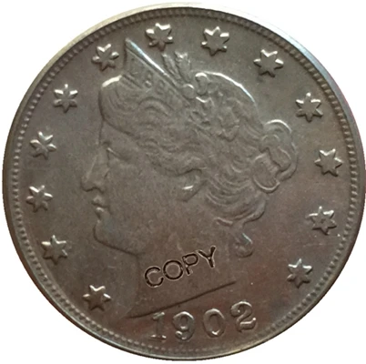 1902 США 32 монеты LIBERTY HEAD никель пять центов копии монет - Цвет: 1902