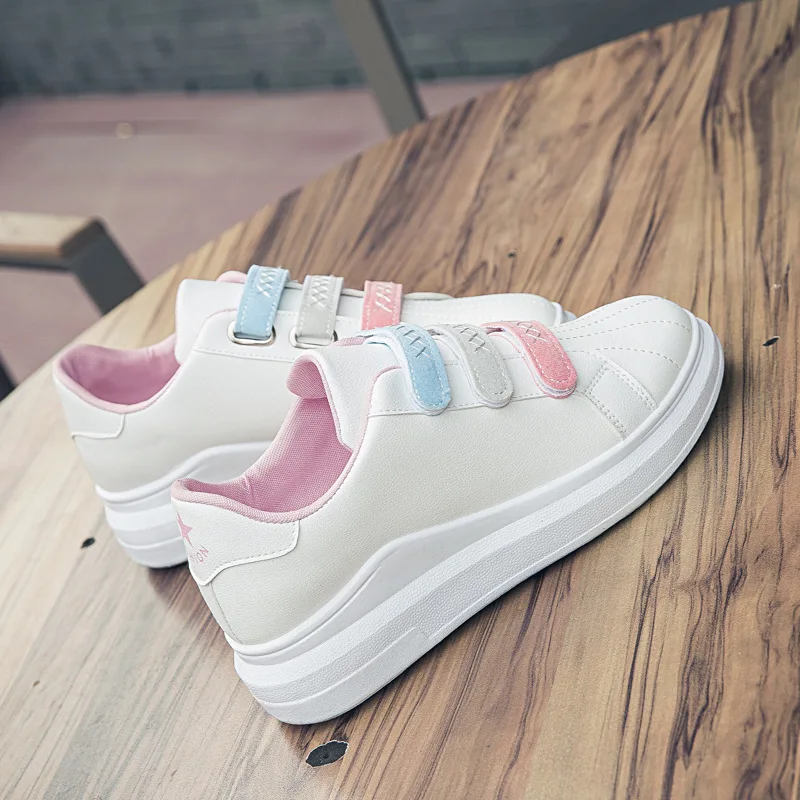 

2019 Autumn And Winter New Style Velcro Thick Bottomed White Shoes Women's Korean-style Versatile Fashion Students Sports Casual