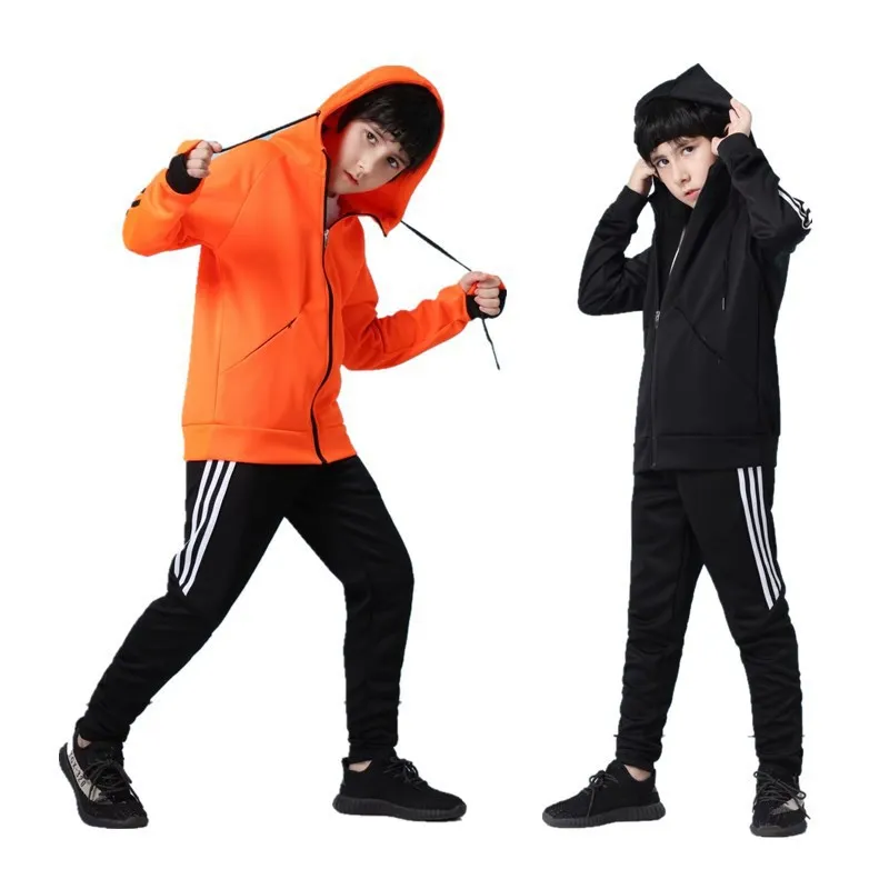 

CHILDREN'S Sports Suit Men's Autumn And Winter Casual Fitness Running Sports Jackets Hooded Long Sleeve Basketball Training Suit