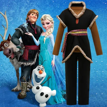 

Froze 2 Costume Kristoff Bjorgman Cosplay Snow Queen Adult Halloween Anna Elsa Carnival Party Fancy Custom Snow Vest Cartoon
