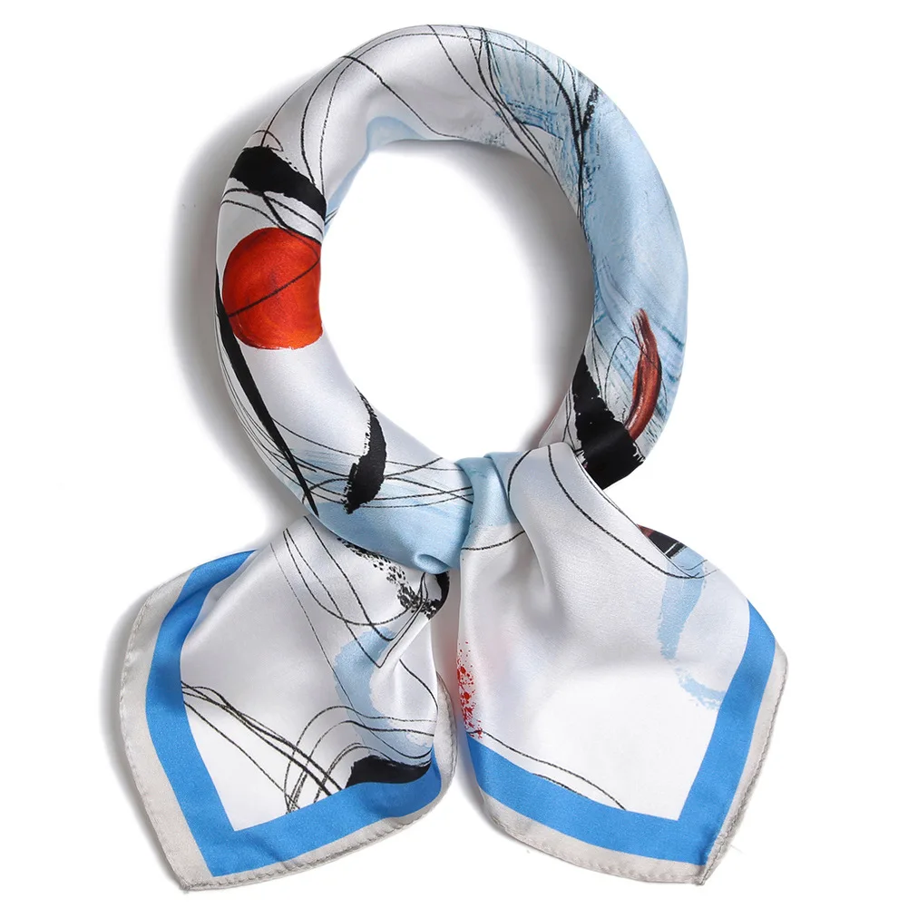 DANKEYISI Women Pure Silk Square Scarf Female Print Nature Silk Scarf Wrap Ladies Spring Summer Winter Office Hair Neck Foulard