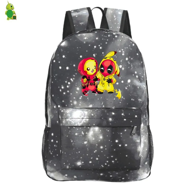 Pokemon Pikachu рюкзак Дэдпул Mochila Feminina школьные сумки для девочек-подростков дорожные сумки Galaxy Женский Мужской рюкзак для ноутбука
