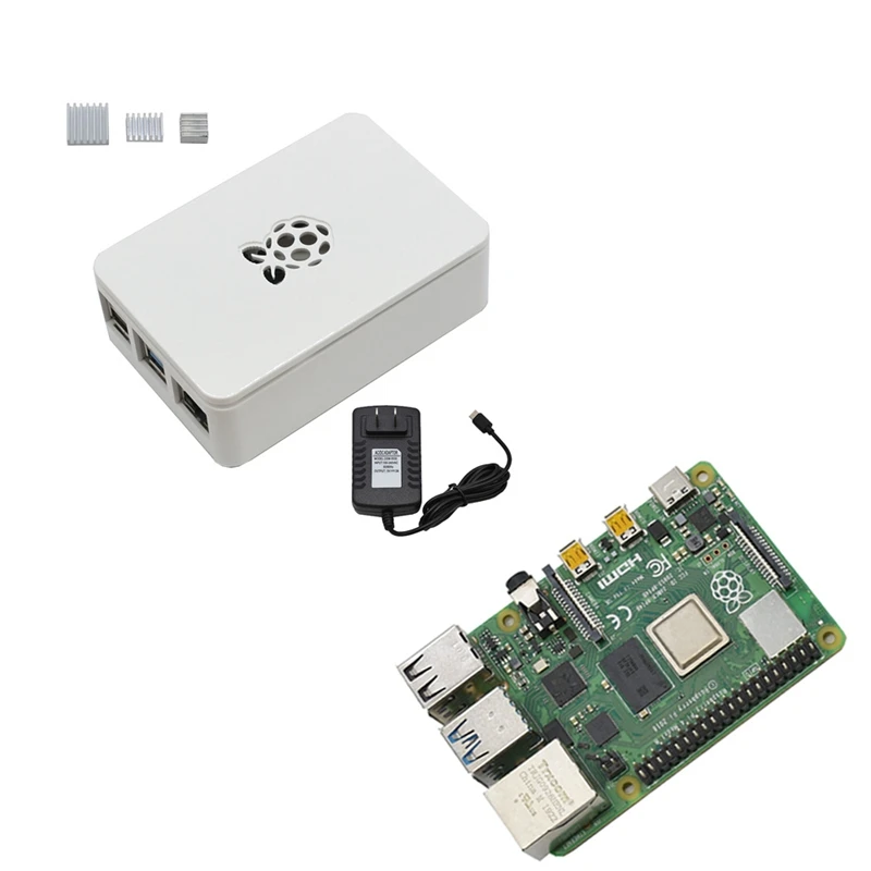 Для Raspberry Pi 4 Модель B ABS чехол 2G ram DIY Kit с радиатором 5V 3A адаптер питания для Raspberry Pi 4B