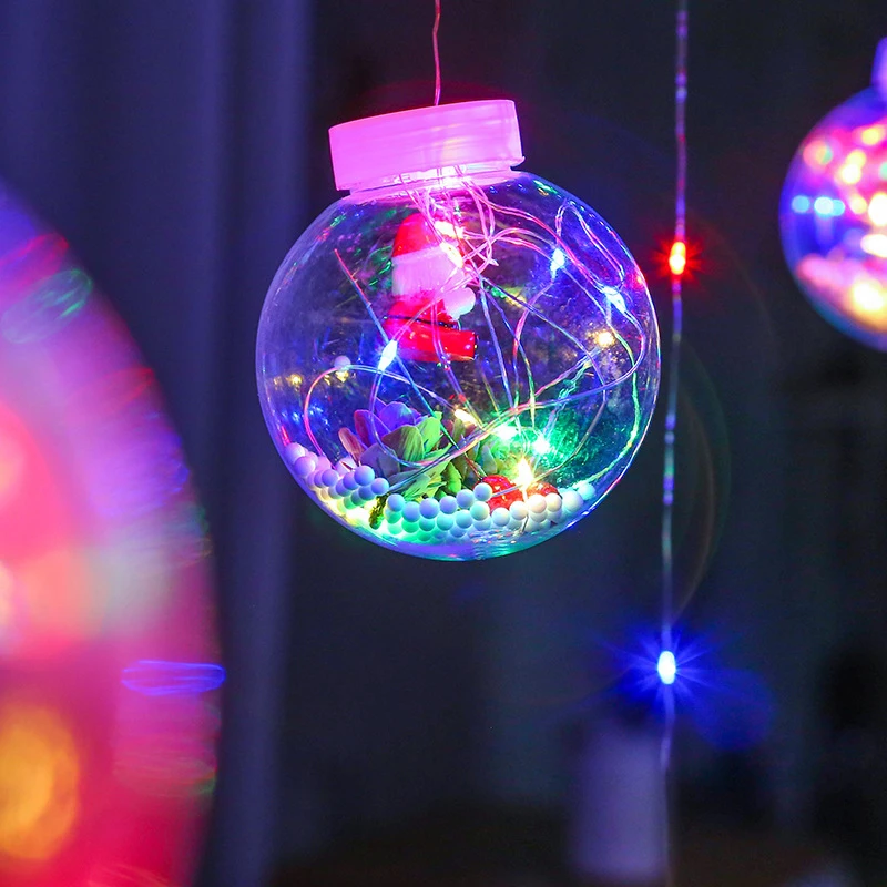 

Wishing Ball LED Christmas Day Curtain Light Waterproof Garden Balcony Decoration Copper Wire Light Colorful String Light