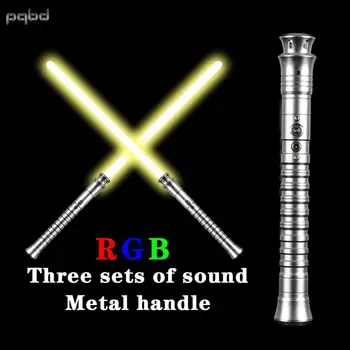 

pqbd Lightsaber Dueling Blade Metal Handle Force FX with 3 sets Soundfonts Toy Lgtoy Cosplay Lightstick