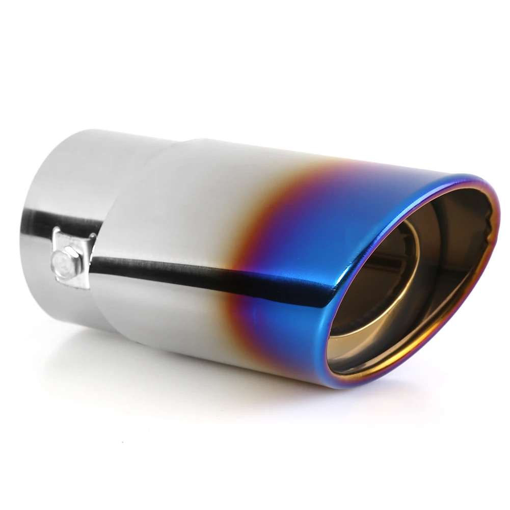 Silver Exhaust Muffler Tail Pipe Tip Tailpipe for Most Cars with Curved Exhaust Pipe Diameter with 38mm-53mm EVGATSAUTO Universal Rear Round Stainless Steel Auto Exhaust Muffler Tail Pipe 