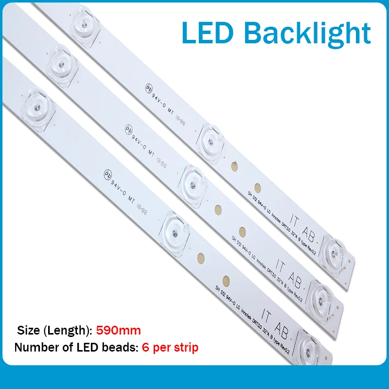 100 new 590mm LED backlight 6lamp for LG 32 TV 32MB25VQ 6916l 1974A 1975A 1981A lv320DUE 1
