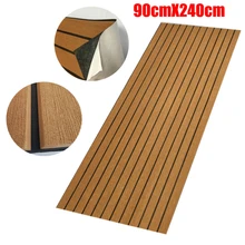 EVA Foam Teak Decking Sheet 94.5"x35.4" Brown Yacht Marine Carpet Flooring Mat Non Skid Self Adhesive Sea Deck Boat Accessories