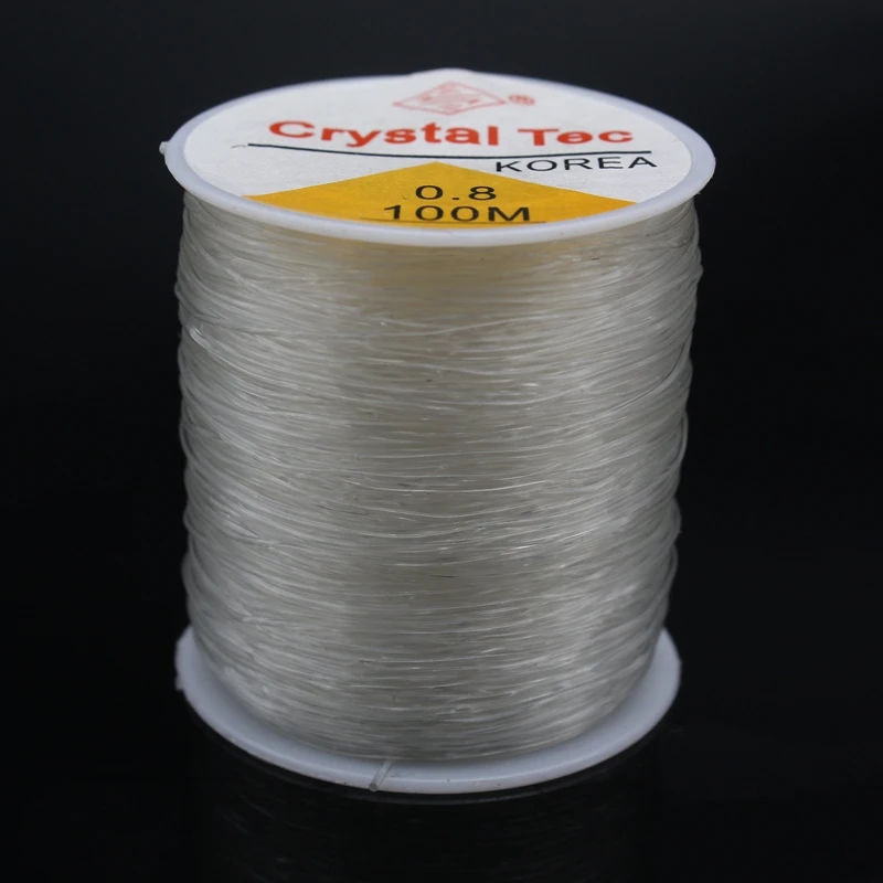 

100M Round Crystal Elastic Line Dia 0.8mm Transparent White Cushion String Rope DIY Jewelery Bracelet Making Supplies