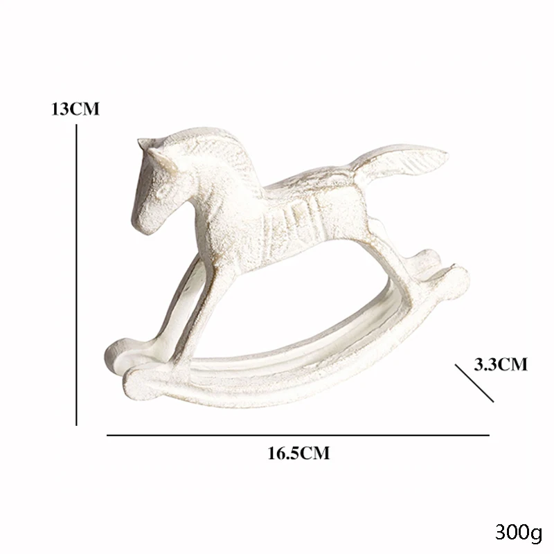 Американский кантри акценты домашний Настольный Декор античный белый чугун качающиеся фигурки лошадей