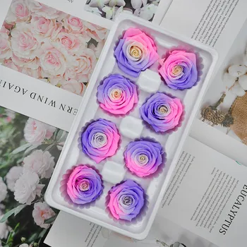 

High Quality Preserved Flowers Flower Immortal Rose 4-5CM diameter mothers day gift Eternal Life Flower Material gift box