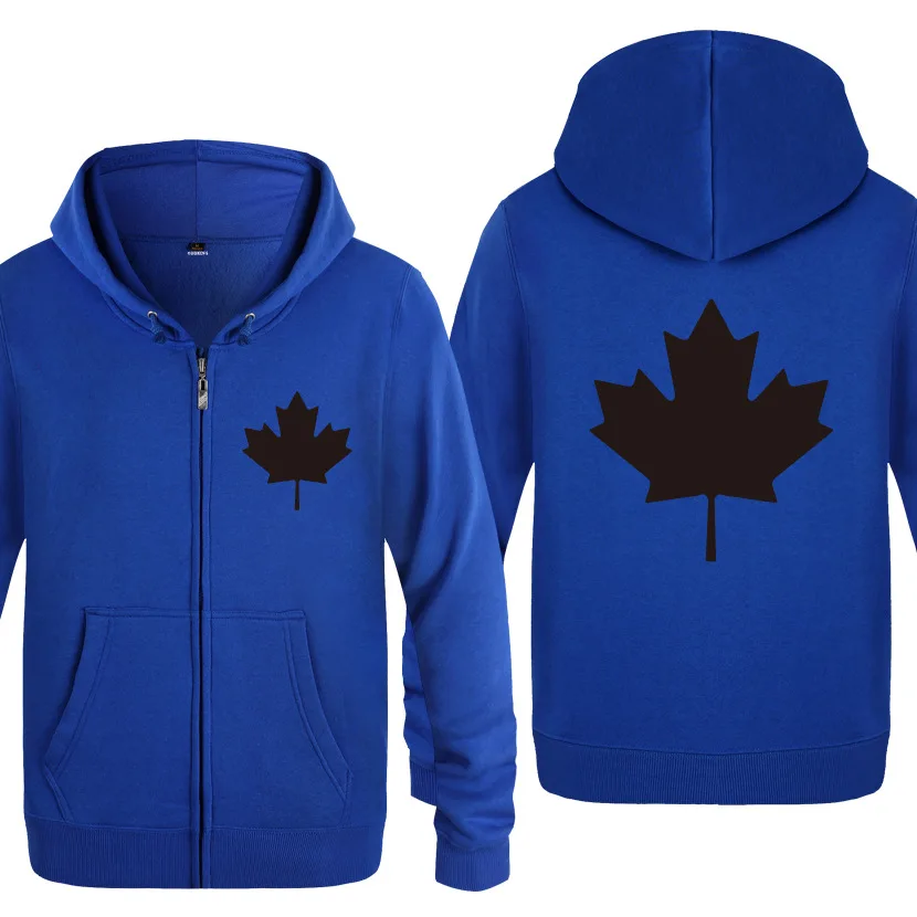 blue hoodie 14 Толстовки с капюшоном на молнии для мужчин, Канада или Toronto, кленовый лист, мужская толстовка с капюшоном в стиле хип-хоп, флисовая мужская куртка с длинным рукавом, хлопчатобумажная спортивная фуфайка moleton masculino - Цвет: blue hoodie 14
