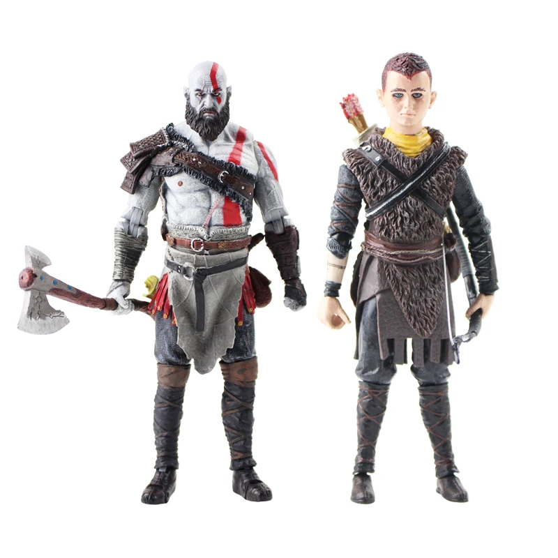 Action figure de God of War, boneco Kratos e Atreus de 1418 cm