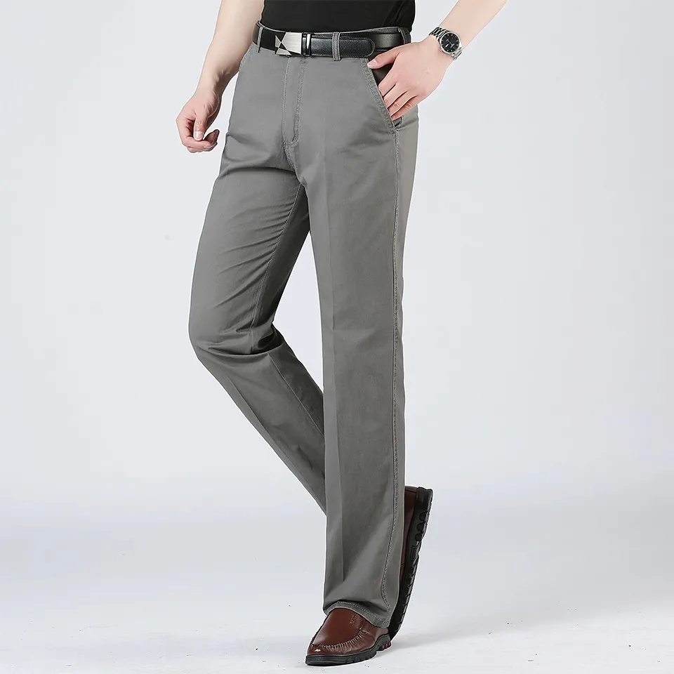 40 плюс размер мужские Весна Лето Новые деловые повседневные брюки мужские хлопок брюки модные однотонные брюки Мужская брендовая одежда