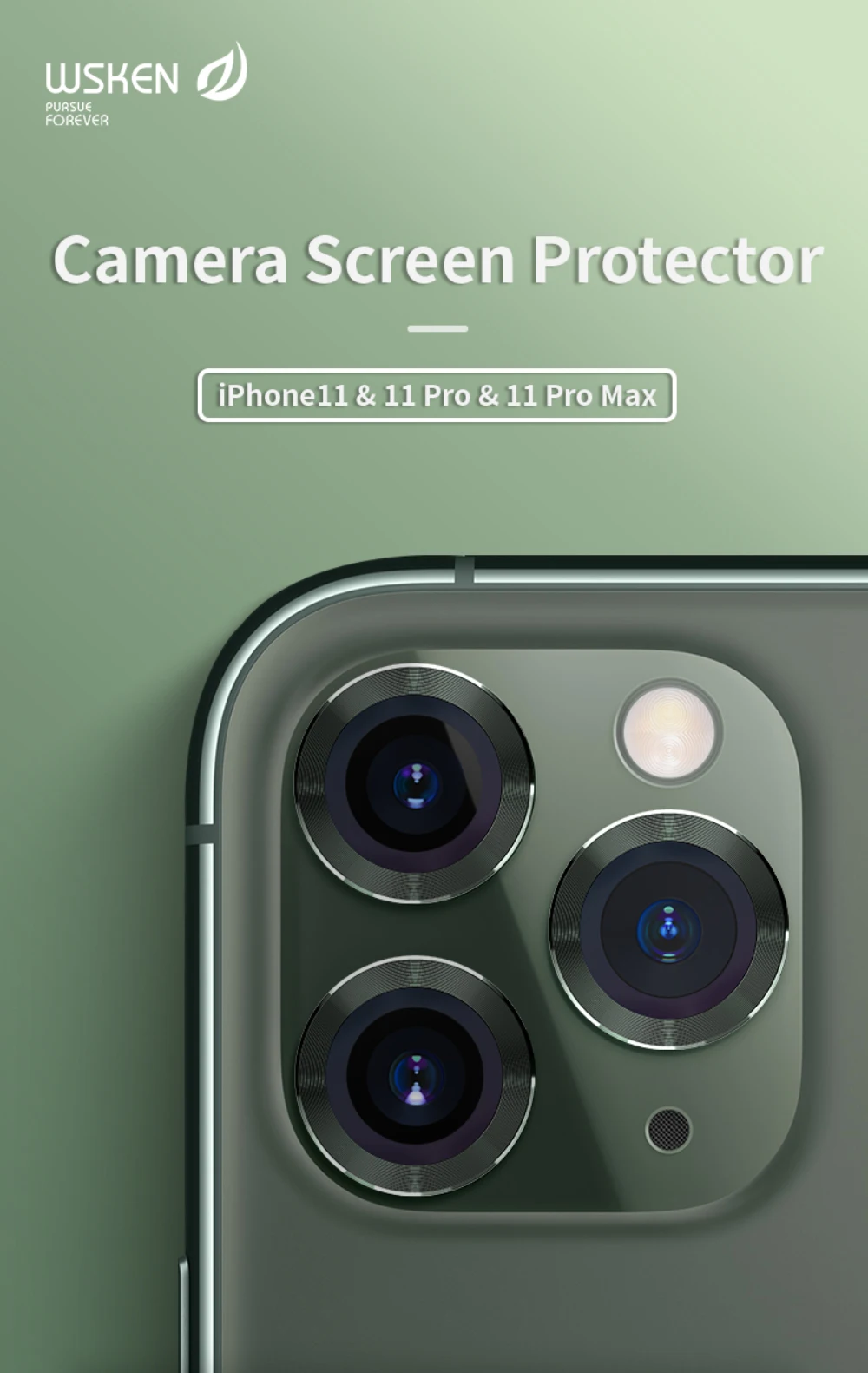 WSKEN для iPhone 11 объектив камеры протектор экрана стекло для iPhone 11 Pro Max чехол задняя камера кольцо защита задней крышки чехол
