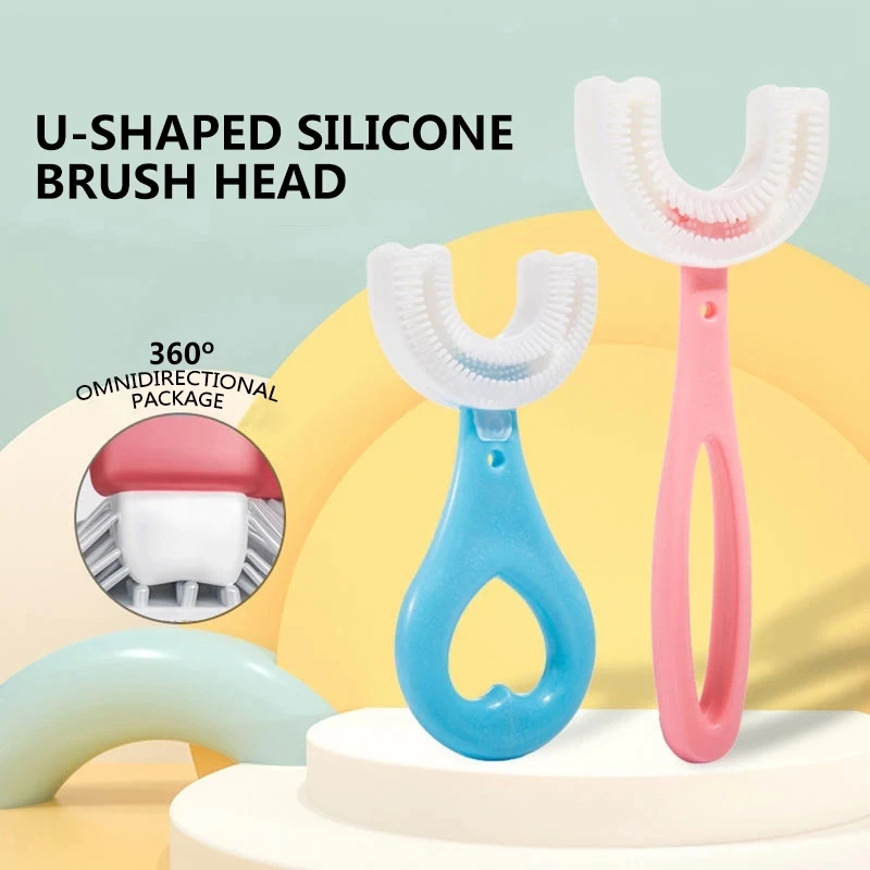 Baby U Shape Toothbrush 360 Degree Teeth Clean Soft Fur Food Grade Material Children Kids Supplies for Daily | Мать