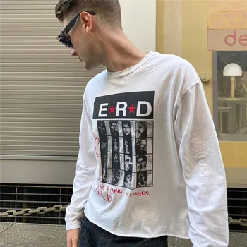

Streetwear Loose ERD Long Sleeve T-Shirt Men Women 1:1 Character Avatar Print Top Tee BULLY Retro E.R.D T Shirt