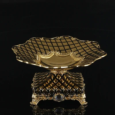 Snack Dish-Gold Blac Европейский алюминиевый сплав коробка для салфеток фруктовый поднос пепельница зубочистка микрофонная полка для закусок тарелка набор KTV украшение стола - Цвет: Snack Dish-Gold Blac