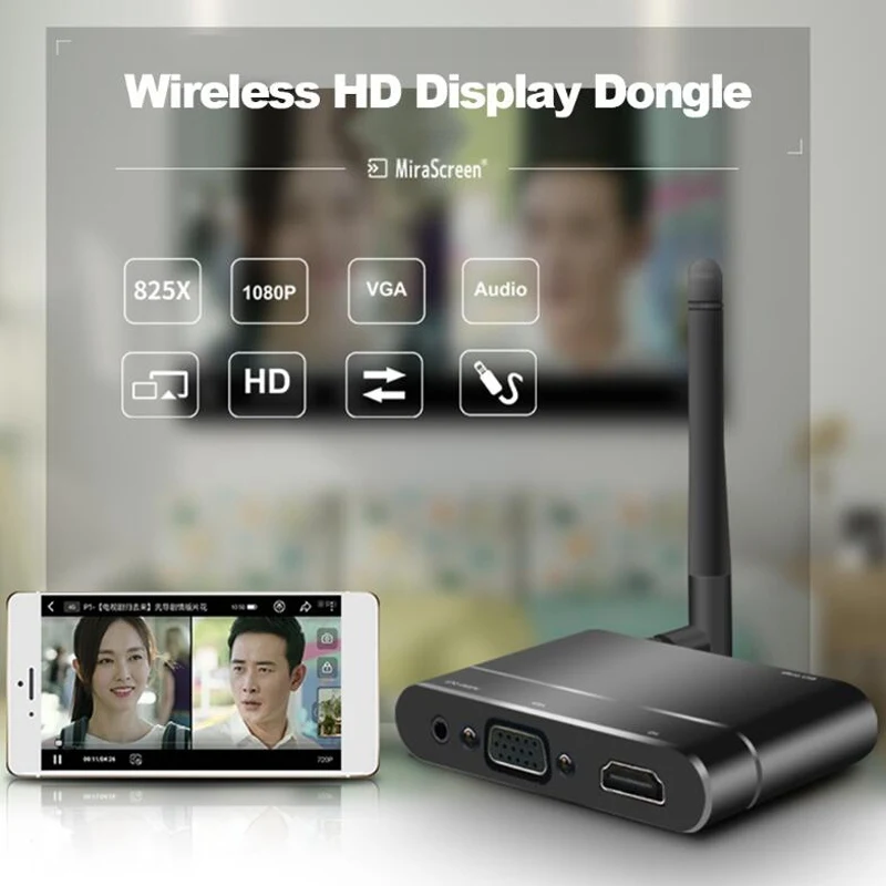 Mira экран X6W Wifi ключ Miracast Airplay экран зеркалирование ТВ-палка беспроводной HDMI AV VGA адаптер для iOS Android телефон в автомобиль