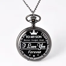 Carve TO MY SON I LOVE YOU FOREVER блестящие глянцевые карманные часы охотника