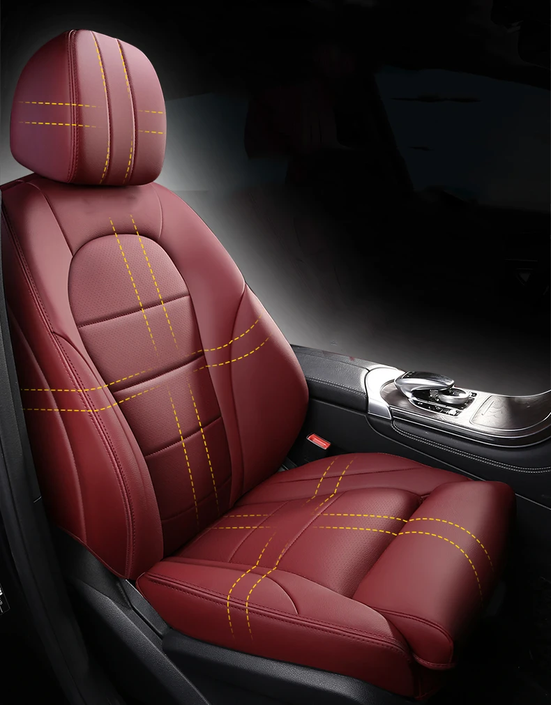 Кожаные чехлы для автомобильных сидений на заказ для авто Mercedes Benz GLC300 GLC200 GLC260 GLC220d аксессуары для сидений Автомобильные Чехлы защитная подушка