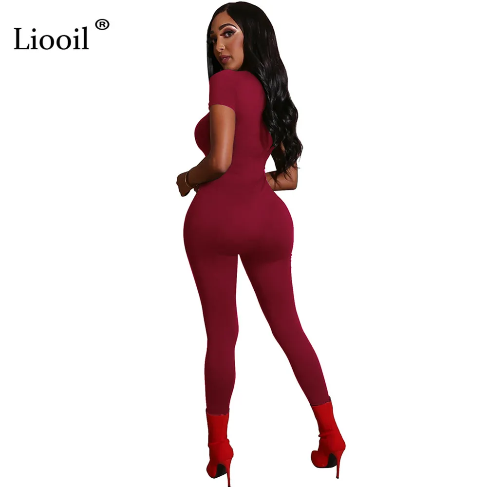 Liooil, Клубная одежда, длинные штаны, облегающие, вечерние, сексуальный комбинезон для дня рождения, одноцветные, черные, бордовые, обтягивающие, женские комбинезоны и комбинезоны