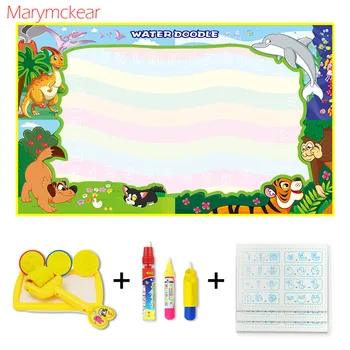 

Water Painting Doodle Mat with Tools 3 pcs Pen 1 set Doodle-Stamps Water Drawing Seal 86*65cm Canvas Drawing Toys Set Xmas Gift