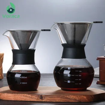 

300/600ml High Borosilicate Glass Coffee Pot with Filter Drip Coffee Brewing Kettle Dripper Pour Over Coffee Maker Barista Tools