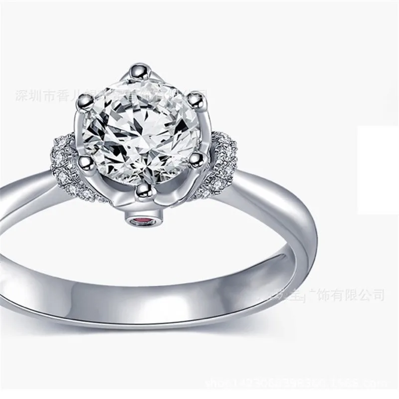 Solitaire Flower Promise Кольца для женщин 925 пробы серебро AAAAA cz Женское Обручальное кольцо Свадебные обручальные украшения