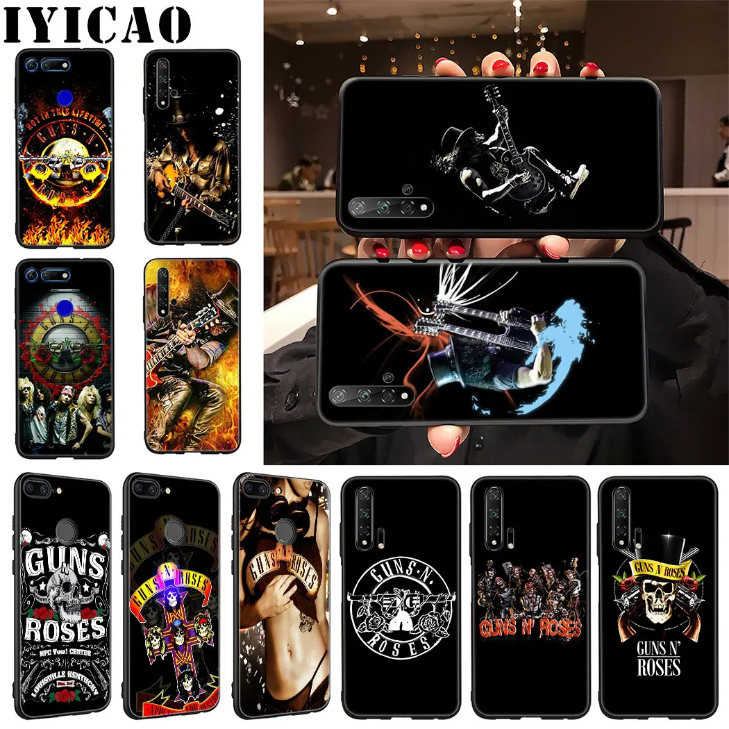 Мягкий силиконовый чехол Guns N Roses для Huawei Honor 9X 20 Pro 7A 7C 7X 8 9 10 Lite 8X 8C Note View из ТПУ |