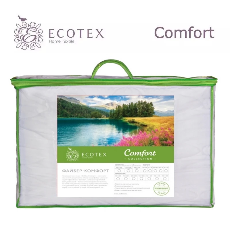 Наматрасник Ecotex Comfort Файбер-комфорт | 90x200 см 200x200 160x200 180x200 140x200 Дом и сад