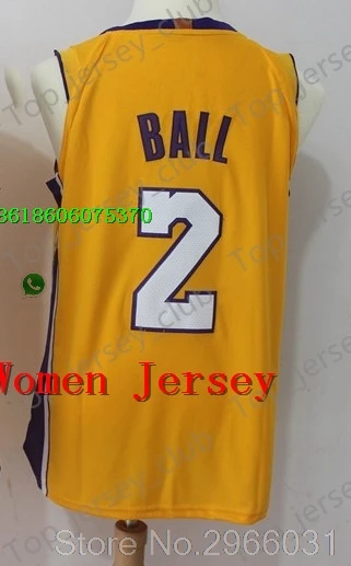 А+++ качество для взрослых женщин#23 Леброн Джеймс 2 Lonzo Ball 0 Kyle Kuzma 14 Брэндон Инграм Джерси Лос-Анжелес - Цвет: for Women
