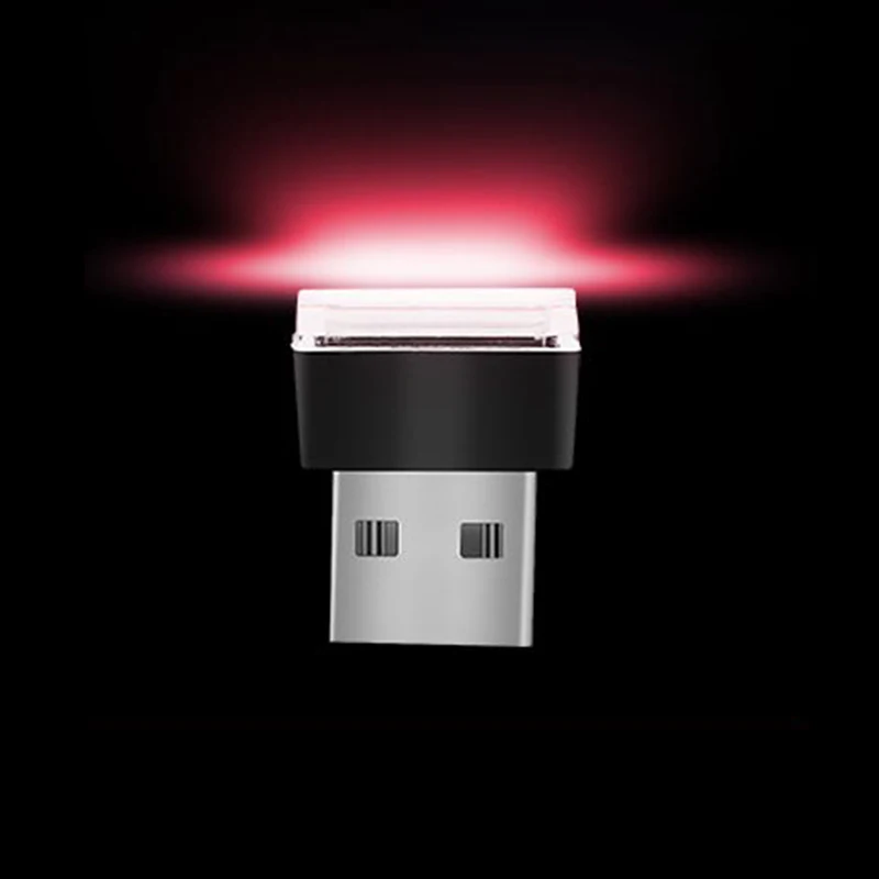 Красный Автомобильный мини USB светодиодный декоративный светильник для интерьера fiat 500 stilo ducato palio bravo doblo grande punto linea freemont panda Strada - Цвет: Красный